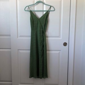 Green Polka Dot Wrap Dress